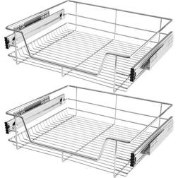 tectake 2 Sliding wire baskets with drawer slides 60 cm