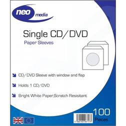 Neo media cd/dvd paper sleeves 100 pack