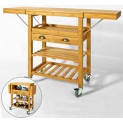 SoBuy FKW25-N, Bamboo Kitchen Trolley Table