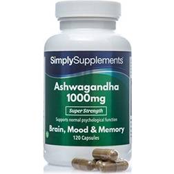 Simply Supplements Ashwagandha powder capsules 1000mg per 120 pcs