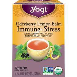 Yogi Elderberry Lemon Balm Immune + Stress Tea 16pcs 1pack