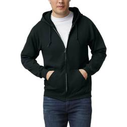 Gildan Men's Fleece Zip Hoodie Sweatshirt - Black