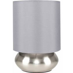 ValueLights Touch Brushed Chrome Table Lamp 21cm
