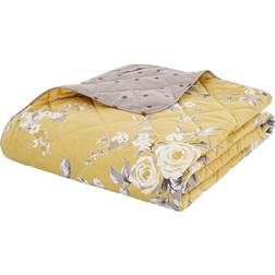Catherine Lansfield Canterbury Easy Care Bedspread Yellow (230x220cm)
