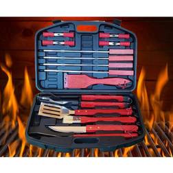 Prima Steel BBQ Utensil Set Hard Carry Case 18PC Barbecue Cutlery
