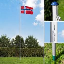 tectake Flagpole Aluminium Height-Adjustable garden flag on