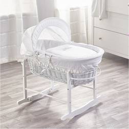 Kinder Valley Sleepy Little Owl White Moses Basket with Rocking Stand
