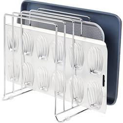 mDesign metal wire pot/pan organizer rack for kitchen, 5 slots