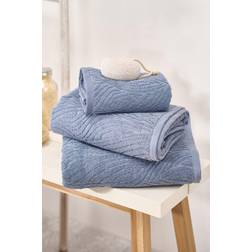 Eco Pure Cotton 650Gsm Jacquard Bath Towel Blue