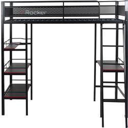 X Rocker Fortress Gaming High Sleeper Bed with Shelves & Desk 57.1x77.8"