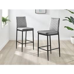 of 2 Milan Soft Touch Hatched Bar Stool