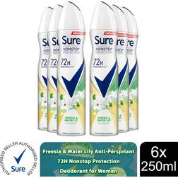 Sure Women Antiperspirant 72H Nonstop Protection Freesia & Water Lily Deo 250Ml, 6