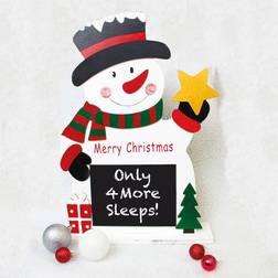 Netagon Festive Wooden Snowman Chalkboard Christmas Ornament Decoration