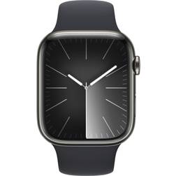 Apple Watch SeriesÂ 9 Cellular 45mm Graphite Stainless Steel Case with Midnight Sport Band