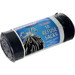 Safewrap Tie Handle Refuse Sacks on Roll Black40 Pack