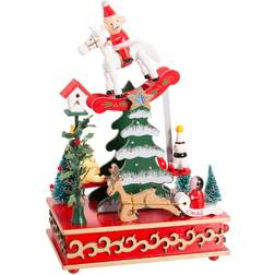 BigBuy Christmas Weihnachtsschmuck Bunt Holz Dekofigur
