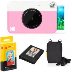 Kodak Printomatic Instant Camera Pink Bundle with Zink Paper Case and Album