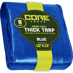 Core Tarps 10-ft x 12-ft Blue Waterproof Standard Polyethylene 8-mil Tarp CT-405-10X12