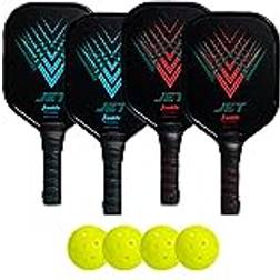 Franklin Sports Jet 4 Player Pickleball Paddle and Ball Set