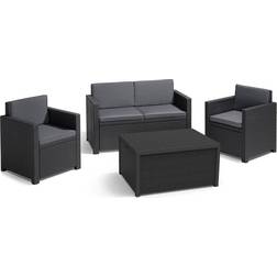 Keter Armona Outdoor Lounge Set, 1 Table incl. 2 Chairs & 1 Sofas