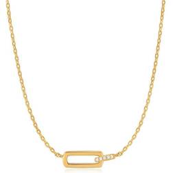 Ania Haie Glam Interlock Necklace - Gold/Transparent