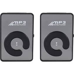 Growment 2X Mini Mirror Clip USB Digital MP3 Music Player Support 8GB SD TF Card Black