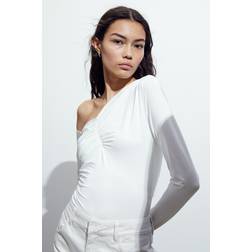 H&M Ladies White Draped one-shoulder thong body