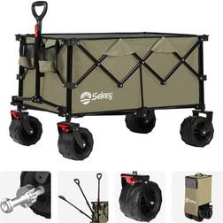 Sekey Folding Festival Trolley with All-Terrain Extra Wide Wheels and Brake