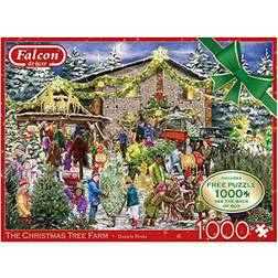 Jumbo Falcon Deluxe The Christmas Tree Farm Jigsaw Puzzles 2 x 1000 Pieces