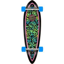 Santa Cruz Obscure Dot Pintail Skateboard, Pink/Green, 33"x9.2"