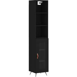 vidaXL Highboard Black Storage Cabinet 34.5x180cm