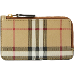 Burberry Check Zip Card Case - Archive Beige