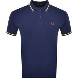 Fred Perry Twin Tipped Polo Shirt - Navy/Ecru/Whisky Brown