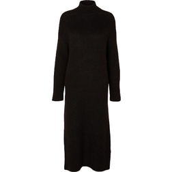 Selected Maline Long Sleeve Knit Dress - Black
