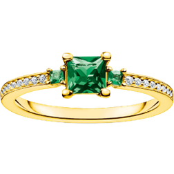 Thomas Sabo Charming Ring - Gold/Green/Transparent