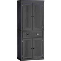 Homcom Freestanding Kitchen Black Storage Cabinet 76.2x183cm