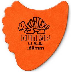 Dunlop 414R60 Tortex Fins, Orange, .60mm, 72/Bag