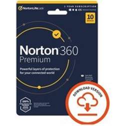 Norton 360 Premium 2022 Antivirus Software for 10 Devices 1-year Subscription Includes Secure VPN Password Manager and 75 GB cloud storage space PC/Mac/iOS/Android Activation Code by email ESD