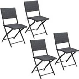 Casaria Rattan Folding Rom 4Pcs Garden Dining Chair