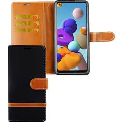 König Design Hülle Handy Schutz für Samsung Galaxy A21s Case Cover Tasche Wallet Etui Bumper