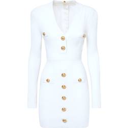 Balmain Off-White Button Minidress FR