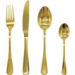Gold Stainless Spoon Fork 16 Cutlery Set