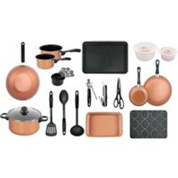 Gr8 Home Copper 21 Pcs Kitchen Saucepan Pot Pan Starter Cookware Set