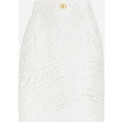 Dolce & Gabbana Women's Carretto Jacquard Miniskirt Bianco Bianco