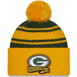 New Era Men's Green Green Bay Packers 2022 Sideline Cuffed Pom Knit Hat