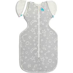 Love to Dream Swaddle Up Transition Bag Silky-Lux Swaddle Wrap Moon and Stars Gray L