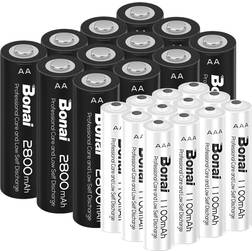Bonai AA AAA Rechargeable Batteries 24-pack