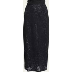 Dolce & Gabbana Lace-stitch Calf-length Skirt Woman Skirts Black Lace