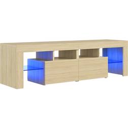 vidaXL Cabinet with Led Lights Sonoma Oak TV Bench 140x40cm