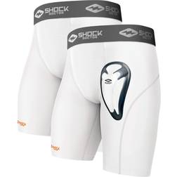 SHOCK DOCTOR Adult 2-Pack Core Compression with Bioflex Cup, Men's, Medium, White Holiday Gift